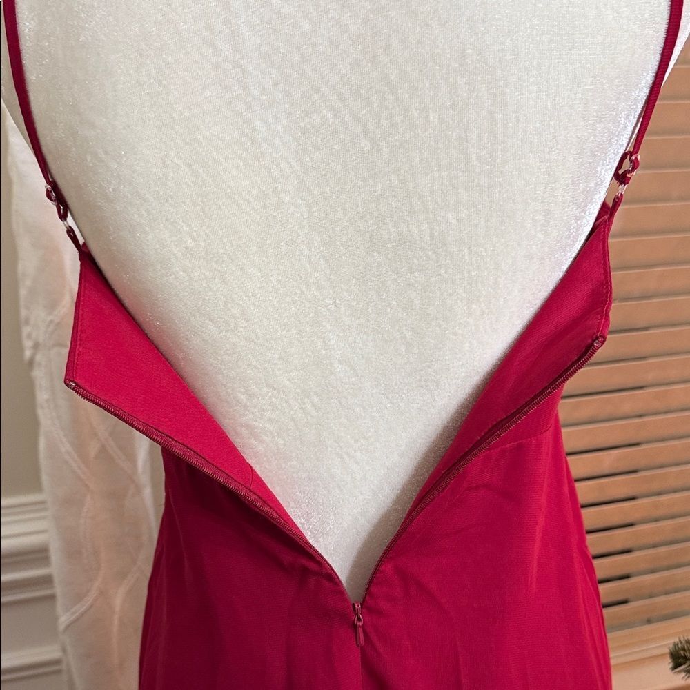 JJ’s House Burgundy Chiffon Fit & Flare Dress Youth J12 (11–12 yrs) NWT - Picture 4 of 10